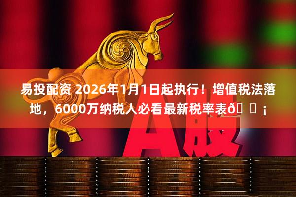 易投配资 2026年1月1日起执行!增值税法落地,6000万纳税人必看最新税率表💡